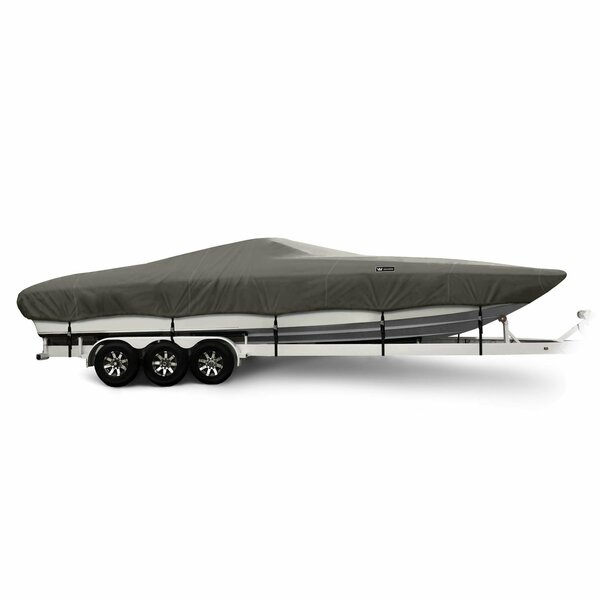 Eevelle Boat Cover DAY CRUISER, Outboard Fits 21ft 6in L up to 96in W Charcoal SFDAYC2196B-CHL